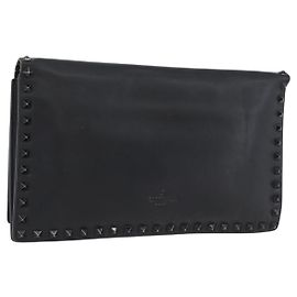 VALENTINO Pochette in pelle nera Auth bs33847