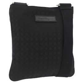 Borsa a Spalla Salvatore Ferragamo in Tela Nera Argento Autentica ka3140