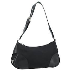 Borsa a Spalla PRADA Nylon Nero Argento Auth ARZ672A