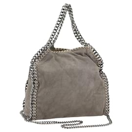 Autre Marque Borsa a Spalla Fabera Chain Stella McCartney in Poliestere Grigio Argento Auth BSZ398