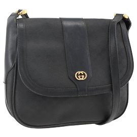 Gucci Borsa a spalla Micro GG Supreme in PVC Nero Oro Auth BSZ310