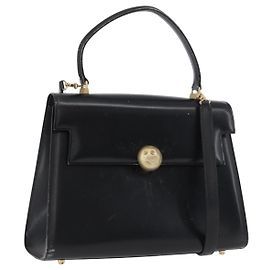 Borsa a mano FENDI in pelle 2 in 1 nera e oro Auth 174607