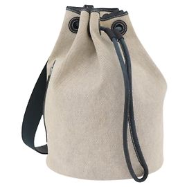 Hermès HERMES Marine Receive Schultertasche Canvas Marine Silber Auth bs33890