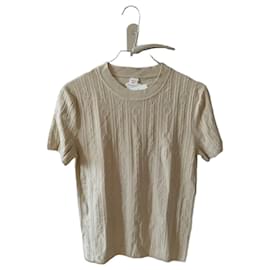 Hermès Beiger Strick-T-Shirt