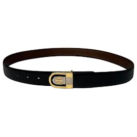 Vintage Givenchy Leder Gürtel schwarz braun - Autre Marque