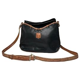 Céline Borsa a spalla / crossbody in pelle vintage Celine Paris nera e marrone