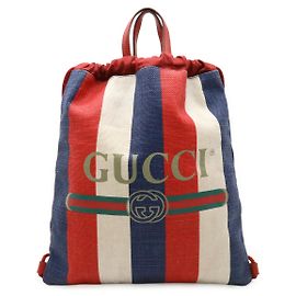 Gucci Druck Canvas Leder Rucksack