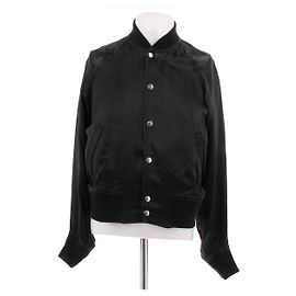 Giacca in satin nero Comme Des Garcons con scritte
