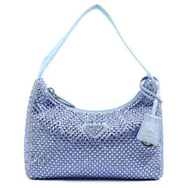 Borsa Prada blu in seta e viscosa 1BC515