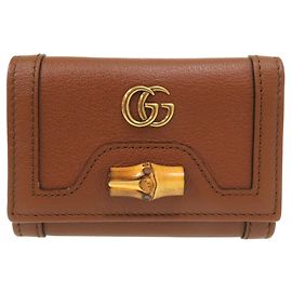 Portafoglio compatto Gucci Diana in bambù