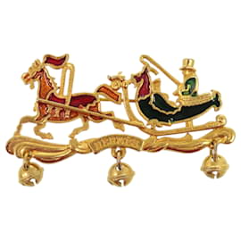Hermes Christmas Reindeer Cloisonné Brooch - Hermès