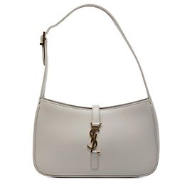 Saint Laurent Borsa Le 5 a 7 in pelle di vitello liscia grigia
