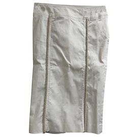 Falda lápiz Burberry en algodón blanco