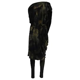 Set di abito e leggings con stampa di foglie di palma Lanvin in poliamide oliva