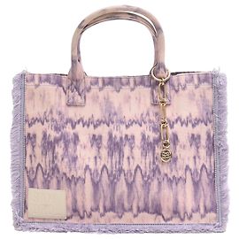Borsa tote tie-dye Sandro Kasba in tela di cotone viola