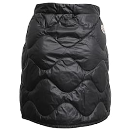 Falda Mini Acolchada de Plumas Moncler en Poliamida Negra