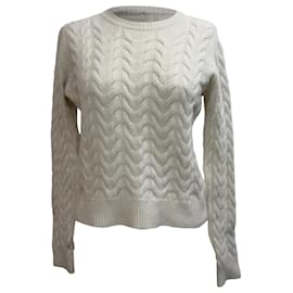 Max Mara Kabelstrickpullover aus weißer Kaschmir