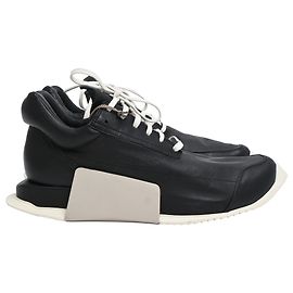  Rick Owens x Adidas Level Runner Low 2 Sneakers in Black Calf Leather