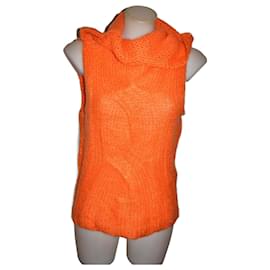 Guess ärmelloser Pullover Wollmischung orange