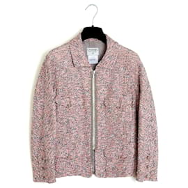 Chanel 2006 Kreuzfahrt Seiden-Baumwoll-Tweed-Jacke FR38 Resort UK10 US8