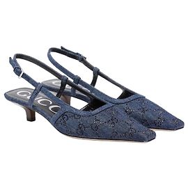 Décolleté Slingback in Denim GG di Gucci