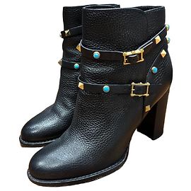 Botines Rockstud Valentino Garavani de cuero negro Talla 39