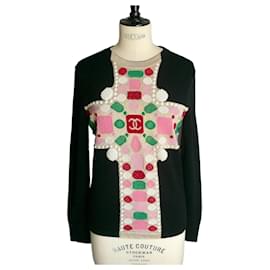 CHANEL Maglione Nero in Cashmere Ottime Condizioni Taglia 38 - Chanel