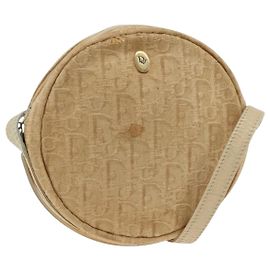 Borsa a Spalla in Tela Trotter Christian Dior Beige Auth ka3176