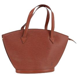 LOUIS VUITTON Bolsa de Mão Epi Saint Jacques Marrom M52263 LV Auth BA11442