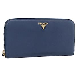 PRADA Carteira Longa em couro Safiano Marinho Dourado Auth fm5265 - Prada