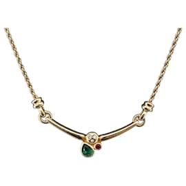 Collana Christian Dior metallo dorato Auth BA11471A