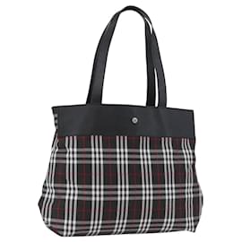 Bolso Tote Nova Check de nylon negro y plata Auth 174568 - Burberry