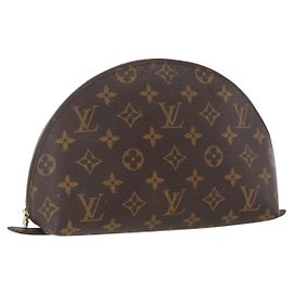 LOUIS VUITTON Pochette Cosmetica Demi Ronde Monogram M47520 LV Auth ka3231