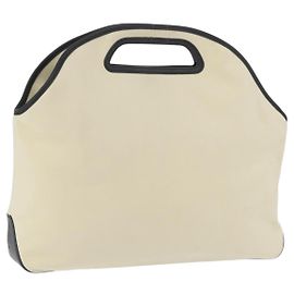 Borsa a Mano LOEWE in Tela Pelle Beige Oro Auth 174611
