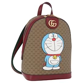 GUCCI Micro GG Supreme Doraemon Rucksack aus PVC Beige Gold 647816 Auth LNZ825SAM