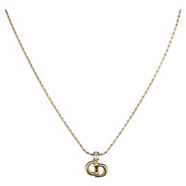 Collana Christian Dior metallo tono oro Auth BA11476