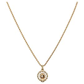 Collana Christian Dior metallo tono oro Auth BA11472
