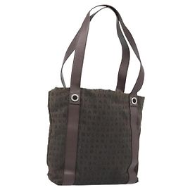 Bulgari Borsa a Spalla BVLGARI in Tela Marrone Argento Autentica bs33988