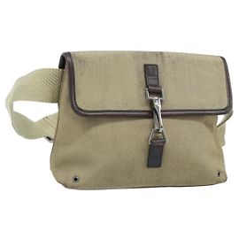 Borsa a tracolla GUCCI in tela beige argento 92543 Auth bs33907