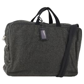Borsa Boston PRADA in feltro grigio argento Auth 173489