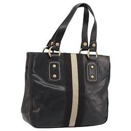 BALLY Borsa a mano in pelle marrone oro Auth BSZ117