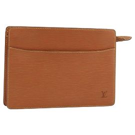 LOUIS VUITTON Pochette Uomo Epi Borsa Marrone Zipangu Oro M52528 LV Auth ka3156