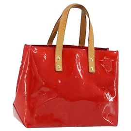 LOUIS VUITTON Monogram Vernis Reade PM Borsa a Mano Rossa M91088 LV Auth mr2188