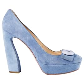 Hellblaue Wildleder-Pumps von Prada
