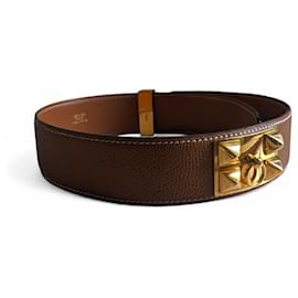 Hermès - Cinturón Médor - Cuero havana/camel