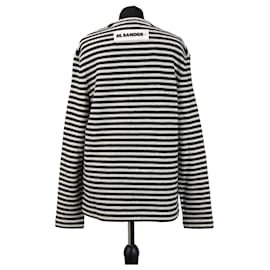 Jil Sander Wollpullover gestreift marineblau und creme