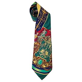 Cravatta barocca Versace con cherubini vintage anni '90, cravatta in seta vintage Gianni Versace