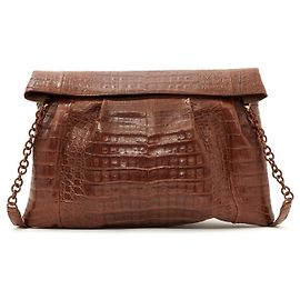 Nancy Gonzalez Sac Pochette Leather Clear Brown Precious Leather Bag Clutch