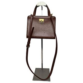 Borsa in pelle 2 vie vintage Courreges marrone