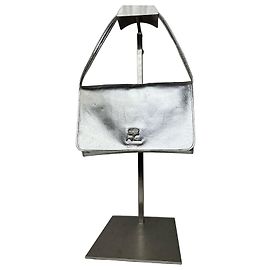 Borsa Baguette in Pelle Vintage Courreges Argento